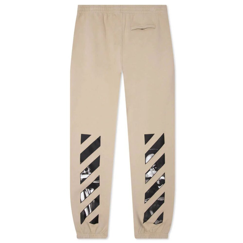 Off-White Slim Fit Caravaggio Diagonal Sweatpant Dark Sand Men